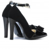 Zapatos elegantes de mujer 1264 antilope negro + charol negro
