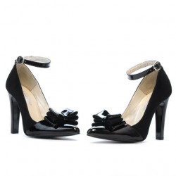 Zapatos elegantes de mujer 1264 antilope negro + charol negro