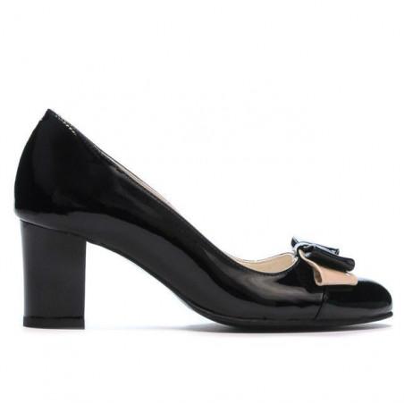 Zapatos elegantes de mujer 1265 charol negro