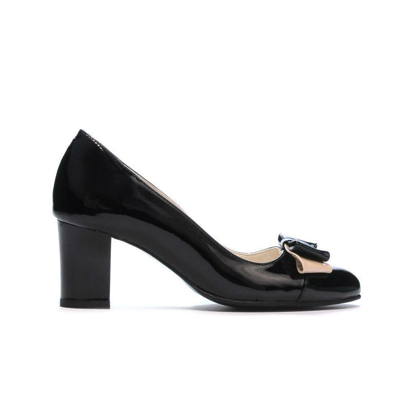 Zapatos elegantes de mujer 1265 charol negro