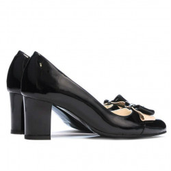 Zapatos elegantes de mujer 1265 charol negro