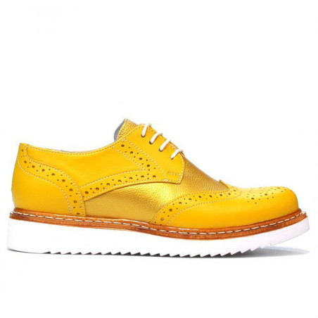 Zapatos casuales para mujer 663-1 amarillo combinado