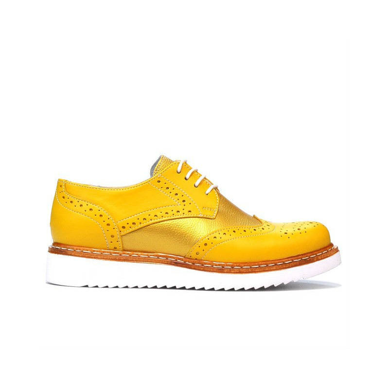 Zapatos casuales para mujer 663-1 amarillo combinado