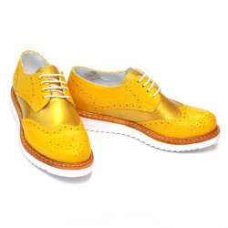 Zapatos casuales para mujer 663-1 amarillo combinado