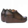 Zapatos casuales para mujer 668 café combinado
