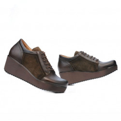 Zapatos casuales para mujer 668 café combinado