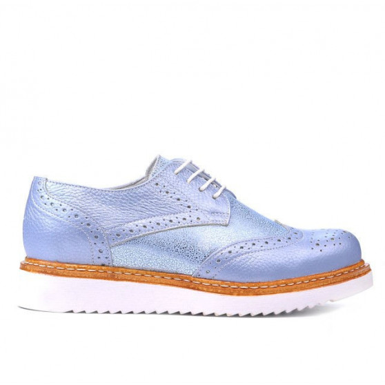 Zapatos casuales de mujer 663-1 azul nácar combinado