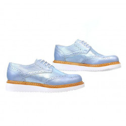 Zapatos casuales de mujer 663-1 azul nácar combinado