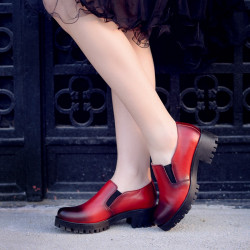 Zapatos casuales mujer 684 a rojo