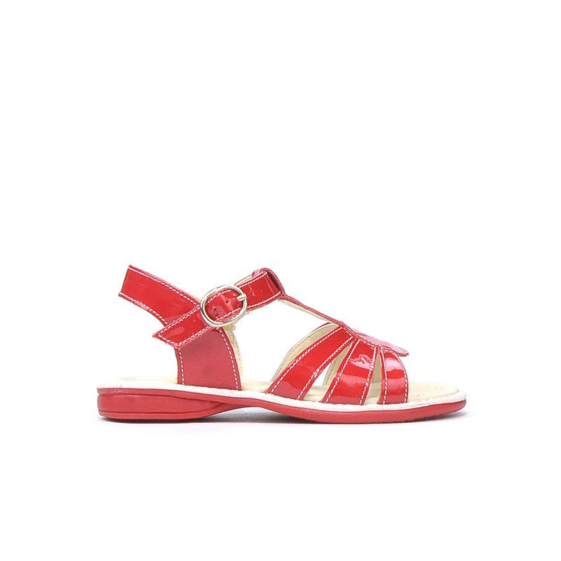 Sandalias niños pequeños 53-1c charol rojo