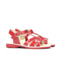 Sandalias niños pequeños 53-1c charol rojo