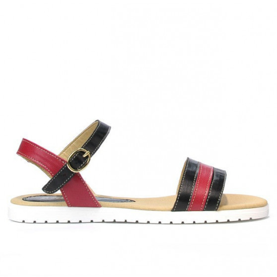 Sandalias mujer 5037 negro+burdeos