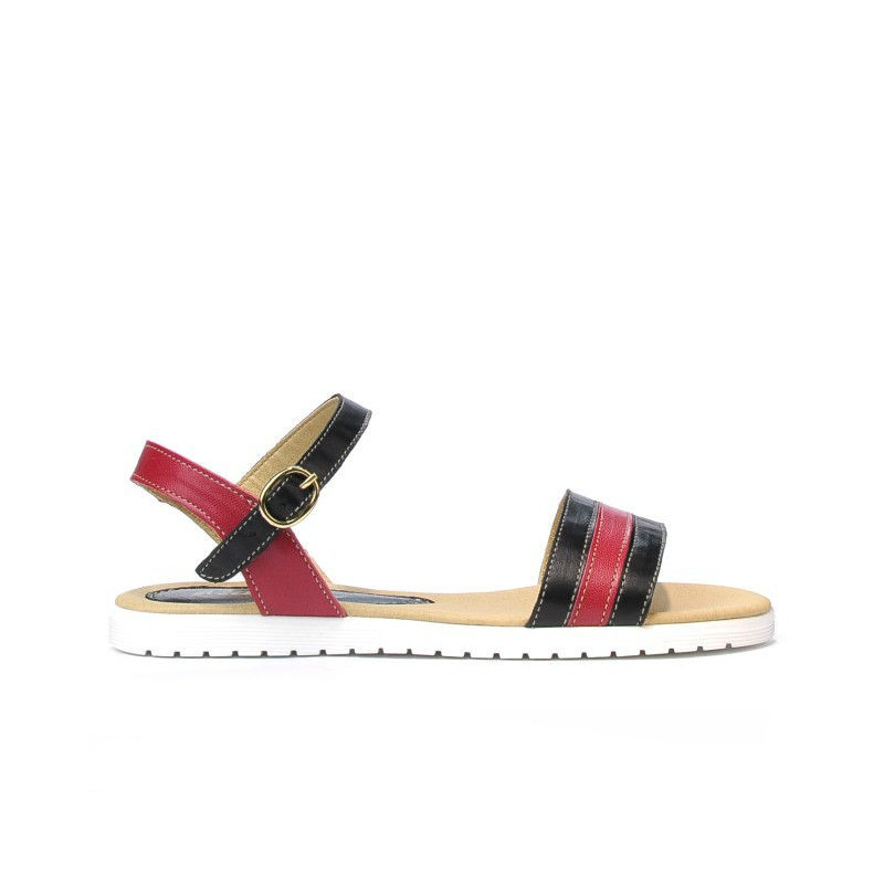 Sandalias mujer 5037 negro+burdeos