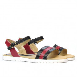 Sandalias mujer 5037 negro+burdeos