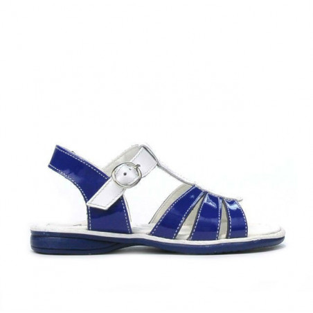 Sandalias niños pequeños 53c charol azul+blanco