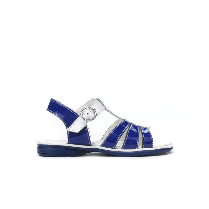 Sandalias niños pequeños 53c charol azul+blanco