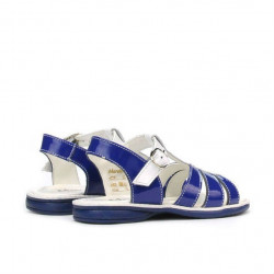 Sandalias niños pequeños 53c charol azul+blanco