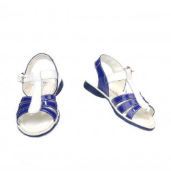 Sandalias niños pequeños 53c charol azul+blanco
