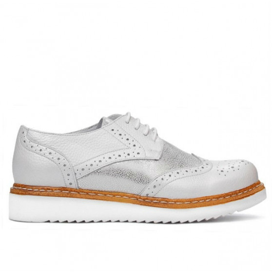 Zapatos casuales de mujer 663-1 blanco nacarado combinado