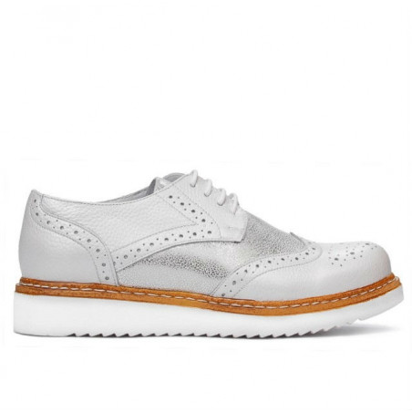 Zapatos casuales de mujer 663-1 blanco nacarado combinado