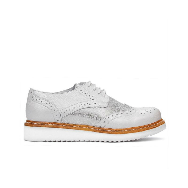 Zapatos casuales de mujer 663-1 blanco nacarado combinado