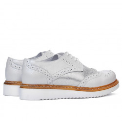 Zapatos casuales de mujer 663-1 blanco nacarado combinado
