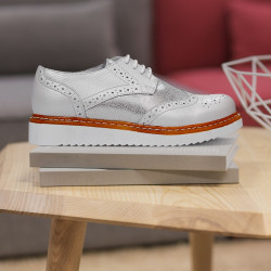 Zapatos casuales de mujer 663-1 blanco nacarado combinado