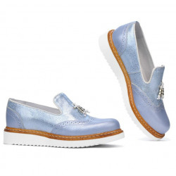 Zapatos casuales de mujer 659 azul perla combinado