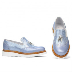 Zapatos casuales de mujer 659 azul perla combinado