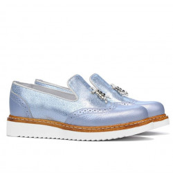 Zapatos casuales de mujer 659 azul perla combinado
