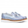 Zapatos casuales de mujer 659 azul perla combinado