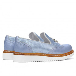 Zapatos casuales de mujer 659 azul perla combinado