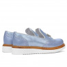 Zapatos casuales de mujer 659 azul perla combinado