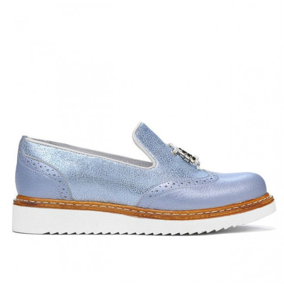 Zapatos casuales de mujer 659 azul perla combinado