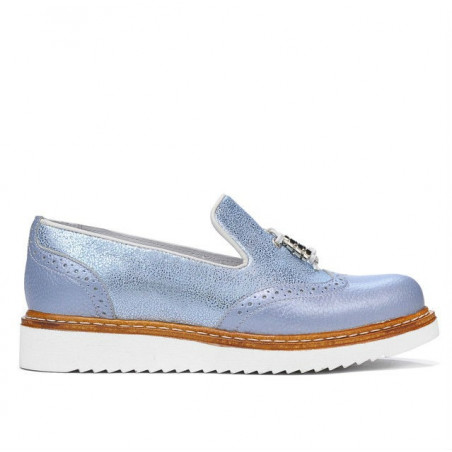 Zapatos casuales de mujer 659 azul perla combinado