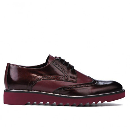 Zapatos casuales hombre 831 charol burdeos combinado