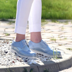Zapatos casuales de mujer 663-1 azul nácar combinado