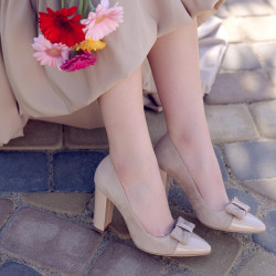 Zapatos elegantes de mujer 1262 en antílope marfil combinado lifestyle