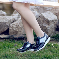 Zapatillas deportivas mujer 682 charol negro combinado lifestyle