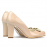Zapatos elegantes de mujer 1245 charol combinado marfil