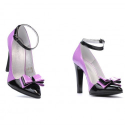 Zapatos elegantes para mujer 1264 charol morado+negro