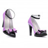 Zapatos elegantes para mujer 1264 charol morado+negro