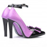 Zapatos elegantes para mujer 1264 charol morado+negro