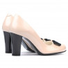 Zapatos elegantes mujer 1245 charol marfil+negro