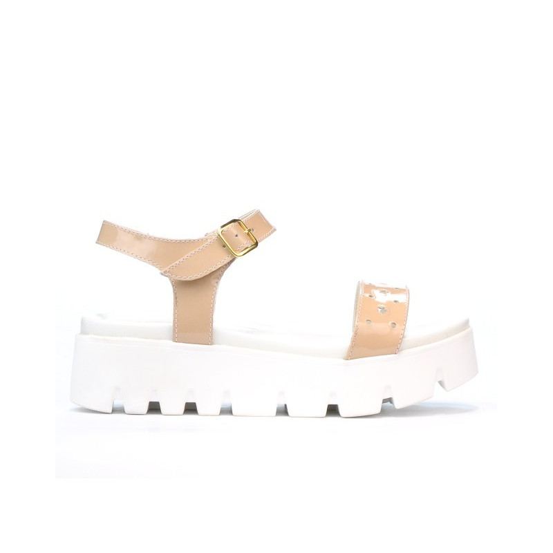 Sandalias mujer 5034 charol nude