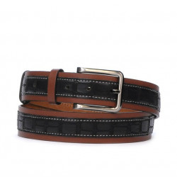 Cinturón hombre 18b croco negro+marrón