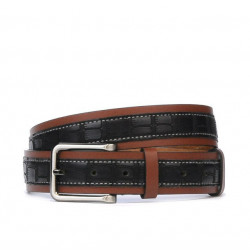 Cinturón hombre 18b croco negro+marrón