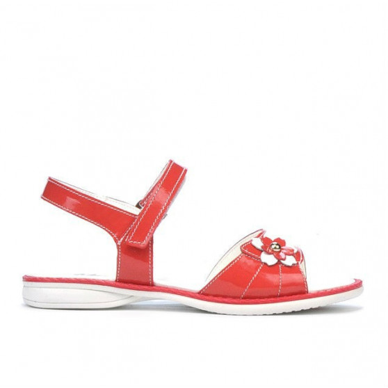 Sandalias para niños 524 charol rojo coral