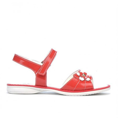 Sandalias para niños 524 charol rojo coral