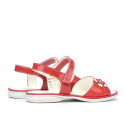Sandalias para niños 524 charol rojo coral